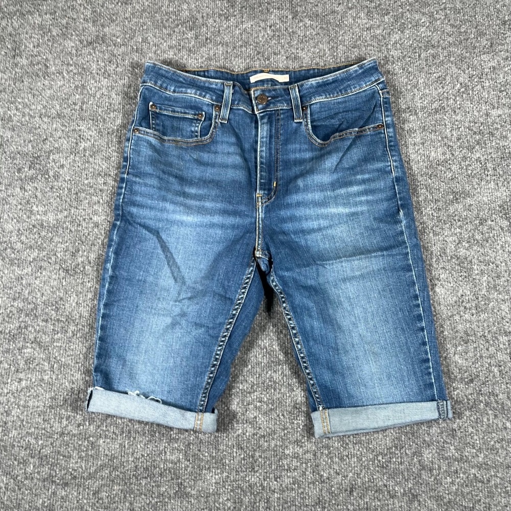 Levi's Shorts Womens Size 30 Blue 725 High Rise Bootcut Cuffed Denim Medium Wash